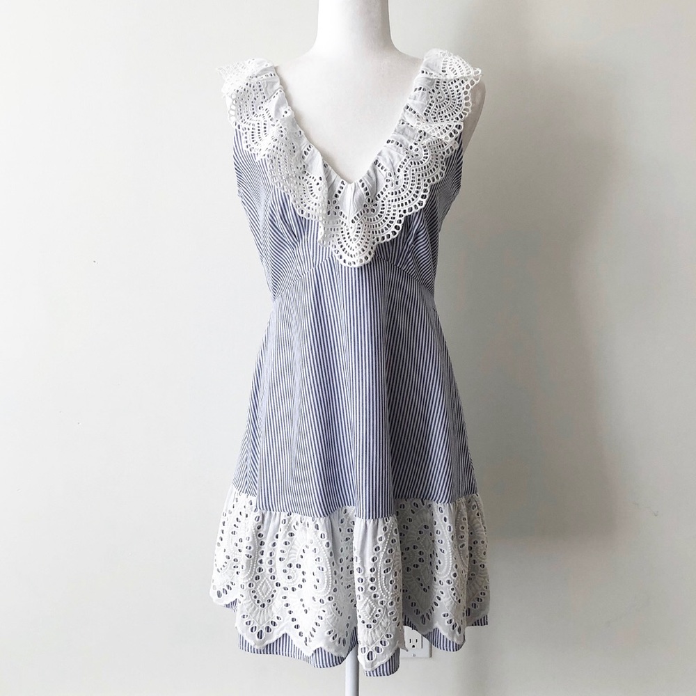 Lucy Paris | Striped Eyelet Trim Dress *NWT* - Picture 3 of 15